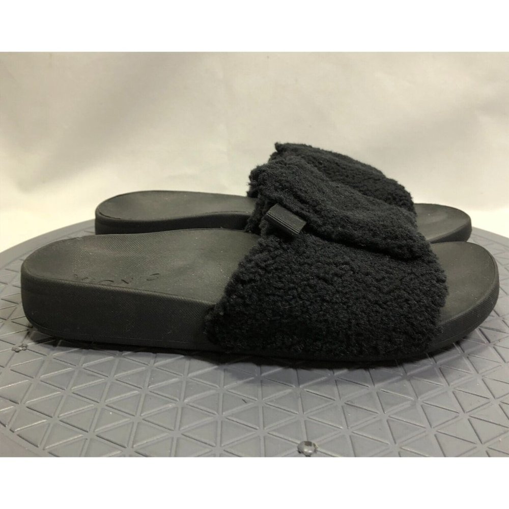 Vionic Kiera Womens Sandals Size 7 Medium Black Cozy Slide Adjustable Hook Loop